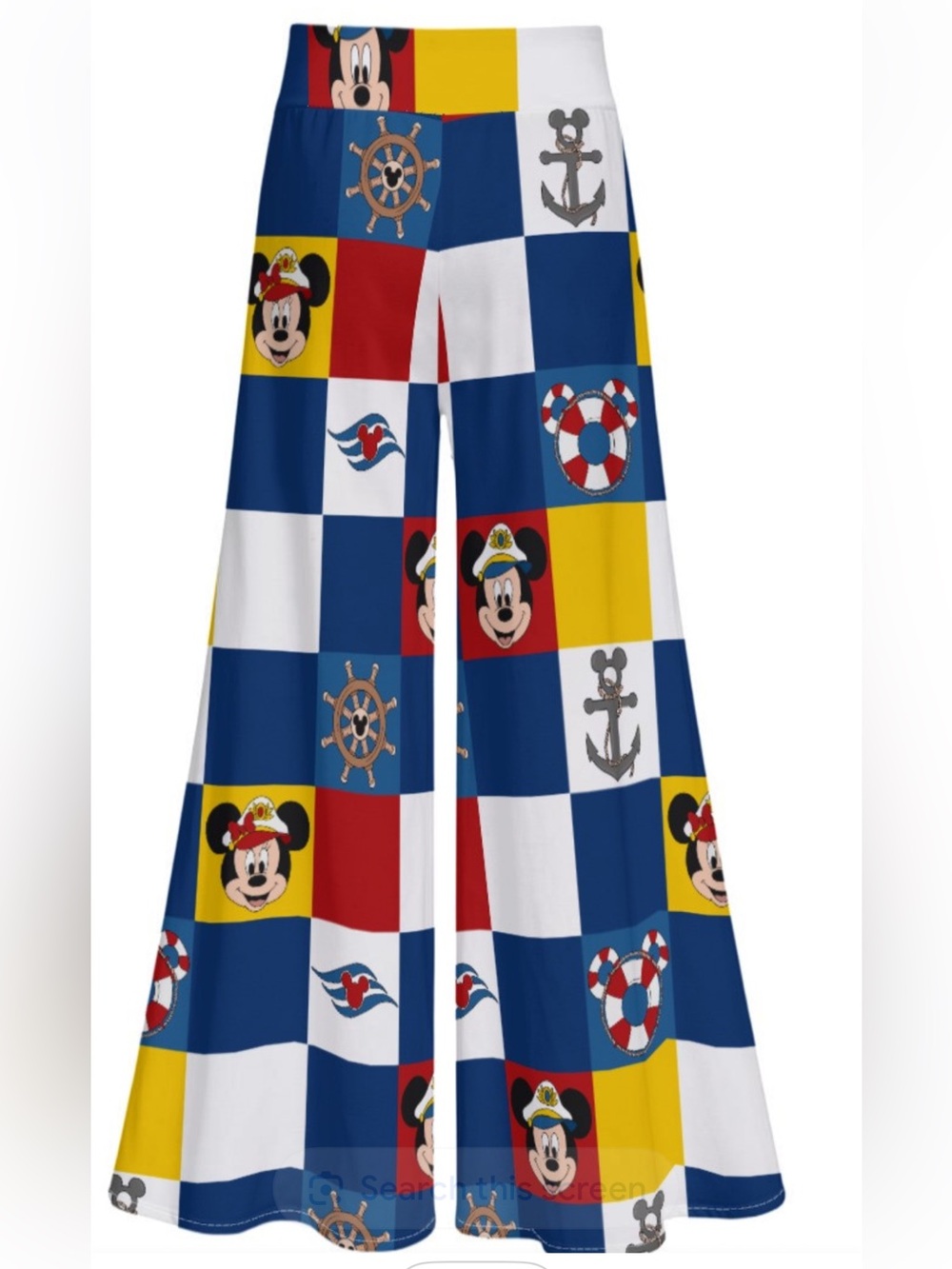 Disney Mickey Mouse Nautical Wide-Leg Pants - Blue/Red/Yellow - Picture 2 of 4
